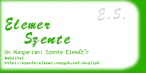 elemer szente business card